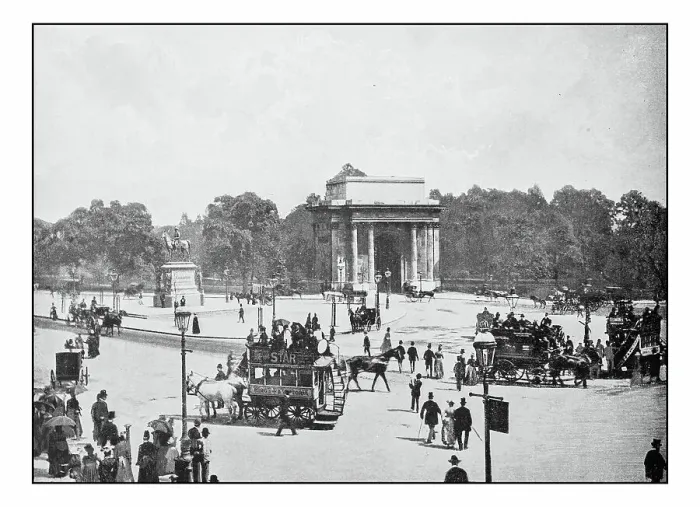 Framed Print : Antique London's photographs: Green park arch, Wellington place Framed Print : Antique London's photographs: Green park arch, Wellington place
