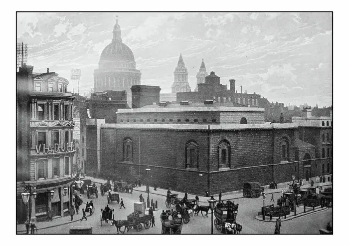 Framed Print : Antique London's photographs: Newgate Prison