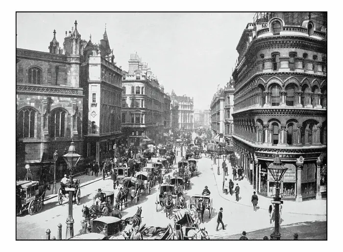 Framed Print : Antique London's photographs: Queen Victoria Street
