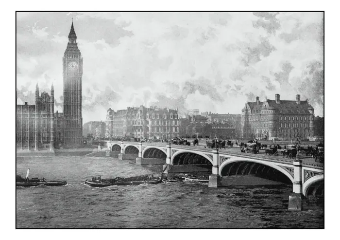 Framed Print : Antique Londons photographs: Westminster Bridge Framed Print : Antique Londons photographs: Westminster Bridge