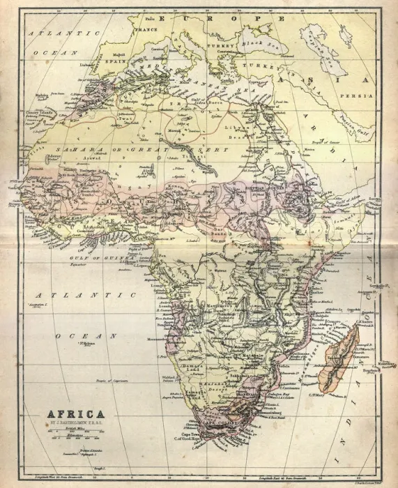 Framed Print : Antique map of Africa, 1884, 19th Century Framed Print : Antique map of Africa, 1884, 19th Century