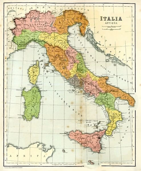 Antique Map of Ancient Italy