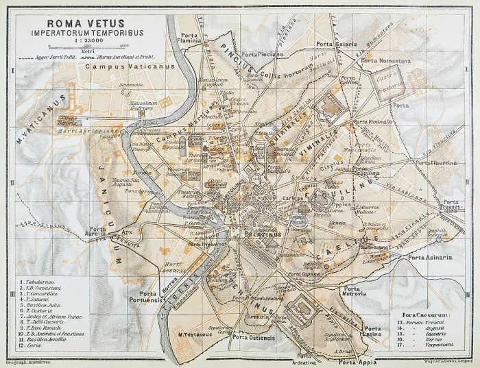 Framed Print : Antique map of Ancient Rome, Italy - 1893 Framed Print : Antique map of Ancient Rome, Italy - 1893