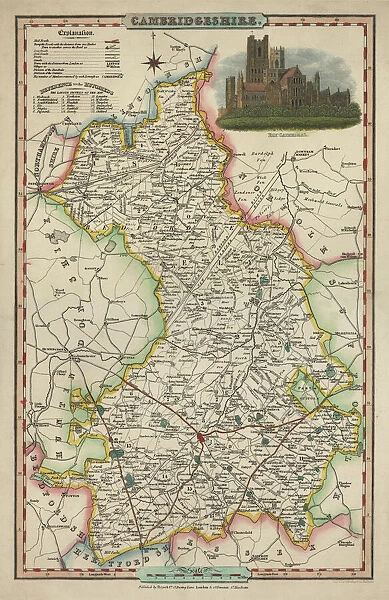 Antique map of Cambridgeshire