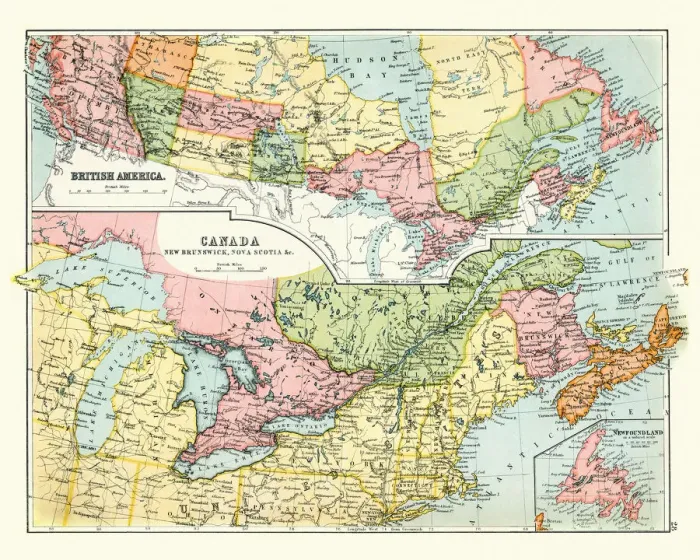 Framed Print : Antique map of Canada, 1897, late 19th Century Framed Print : Antique map of Canada, 1897, late 19th Century