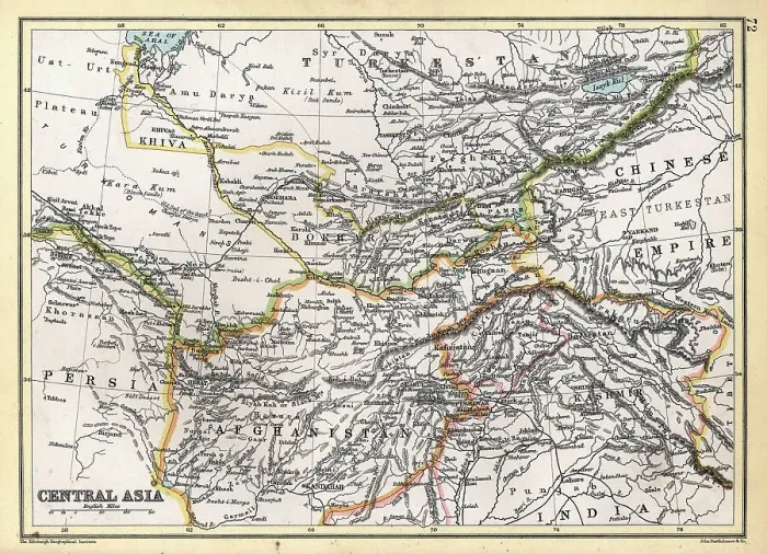 Framed Print : Antique map of Central Asia, Afghanistan, Kashmir, Persia, Turkestan, 19th Century, 1890s Framed Print : Antique map of Central Asia, Afghanistan, Kashmir, Persia, Turkestan, 19th Century, 1890s