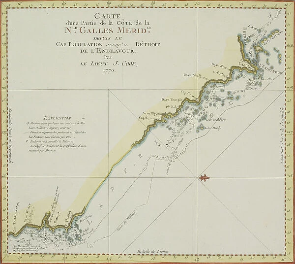 Antique map of coast of southeast Australia