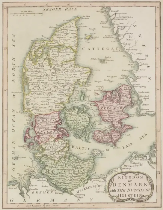Framed Print : Antique map of Denmark Framed Print : Antique map of Denmark
