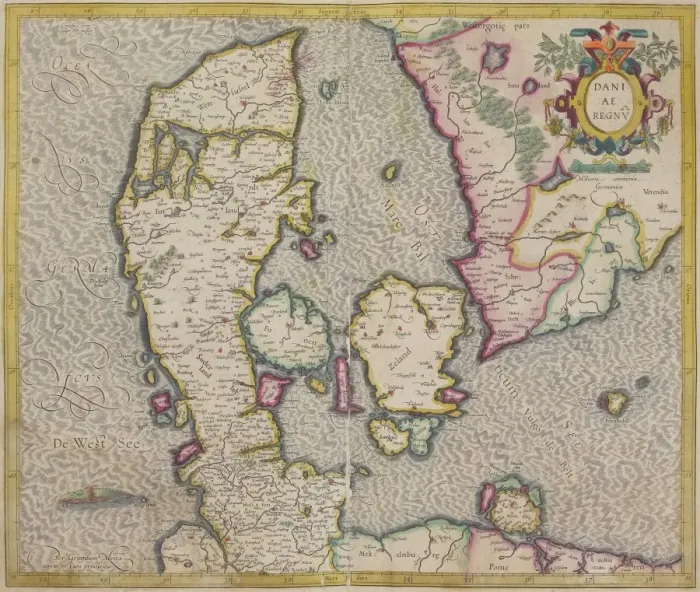 Framed Print : Antique map of Denmark Framed Print : Antique map of Denmark