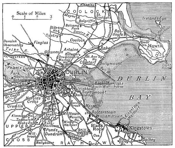 Antique map of Dublin