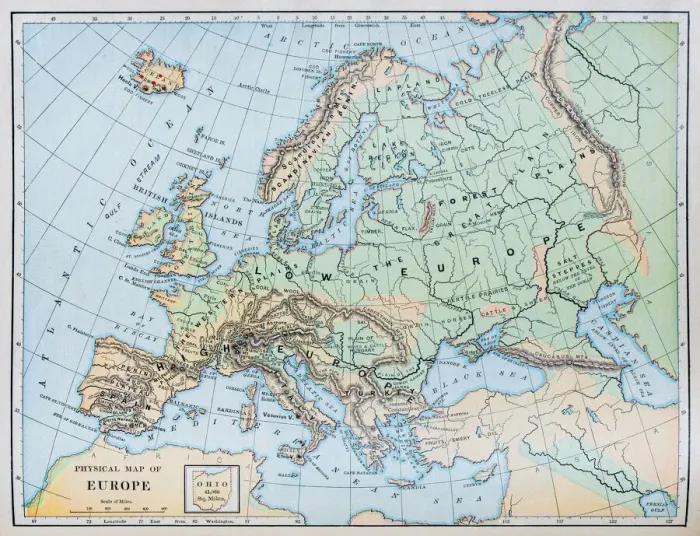 Framed Print : Antique map: Europe Framed Print : Antique map: Europe