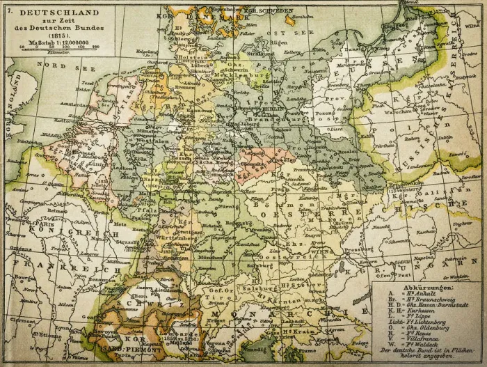 Framed Print : Antique map of Germany Framed Print : Antique map of Germany