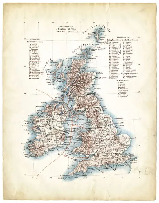 Framed Print : Antique map of Great Britain 1863 Framed Print : Antique map of Great Britain 1863