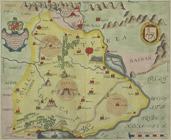 Antique map of the holy land