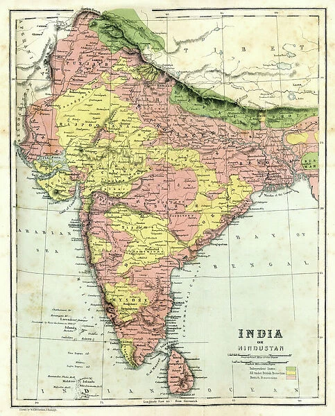 Antique map of India
