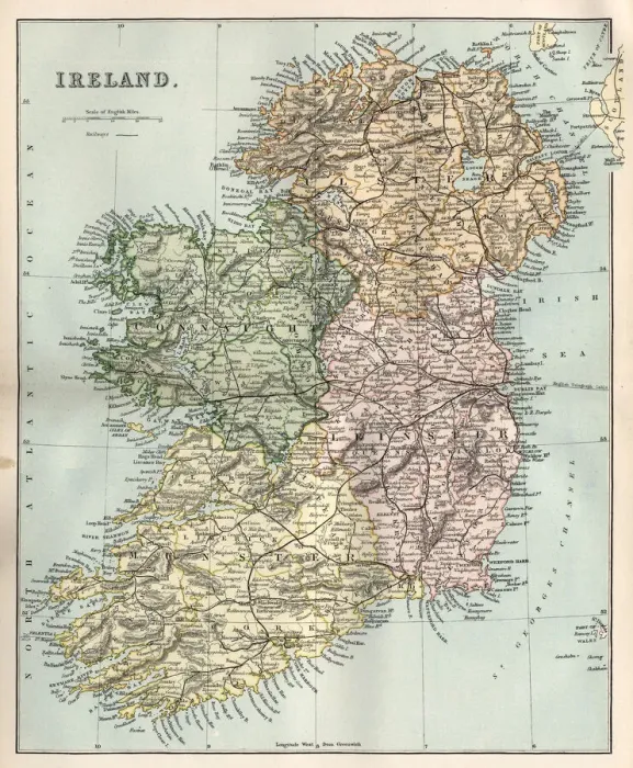 Framed Print : Antique map of Ireland in the 19th Century Framed Print : Antique map of Ireland in the 19th Century