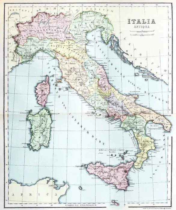 Framed Print : Antique map of Italy Framed Print : Antique map of Italy