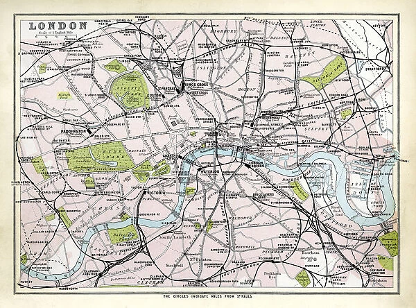 Antique map of London