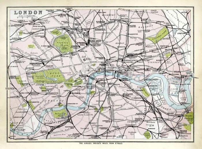 Framed Print : Antique map of London Framed Print : Antique map of London