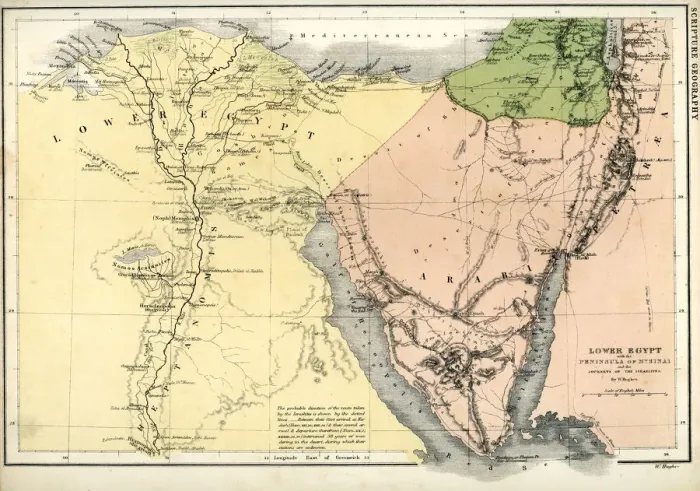 Framed Print : Antique map of Lower Egypt Framed Print : Antique map of Lower Egypt