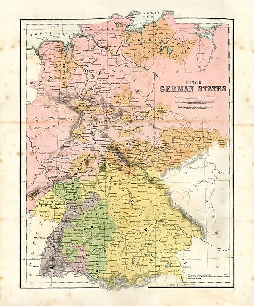 Antique map of Minor German States