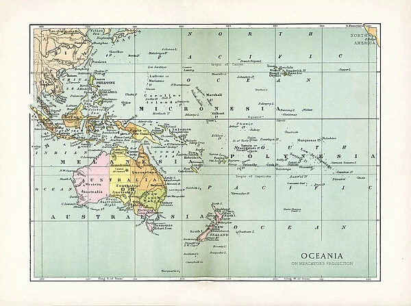 Antique Map of Oceania