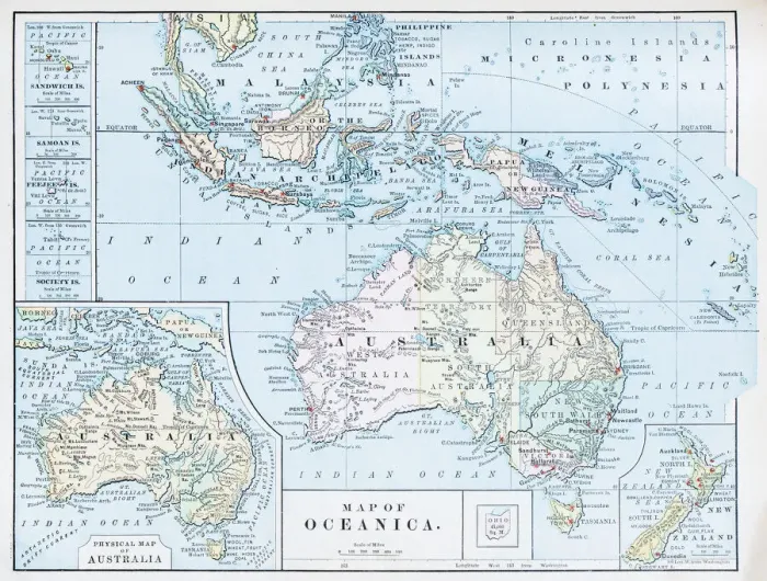 Framed Print : Antique map: Oceanica Framed Print : Antique map: Oceanica