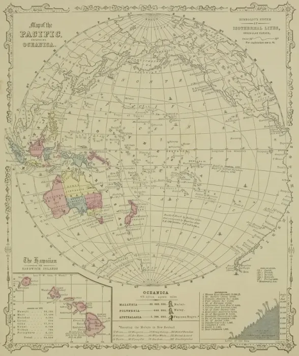 Framed Print : Antique map of Pacific Oceanica with inset of islands Framed Print : Antique map of Pacific Oceanica with inset of islands