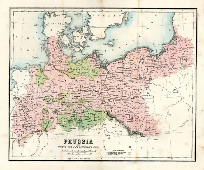 Framed Print : Antique Map - Prussia Framed Print : Antique Map - Prussia