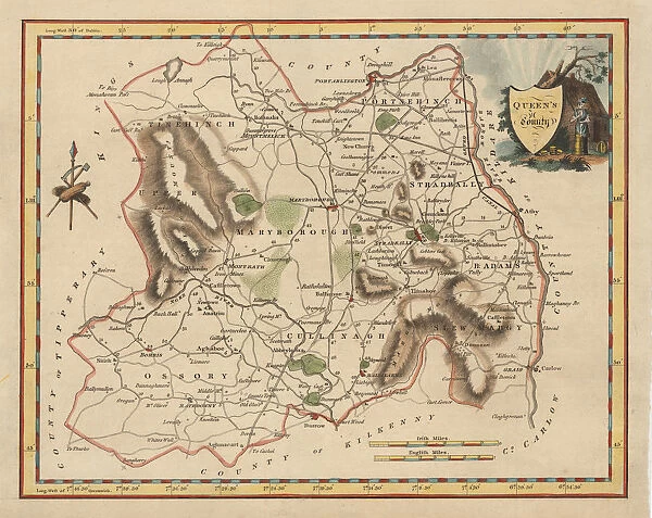 Antique map of Queens County Ireland