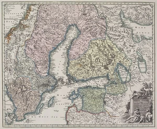 Antique map of Scandinavian region