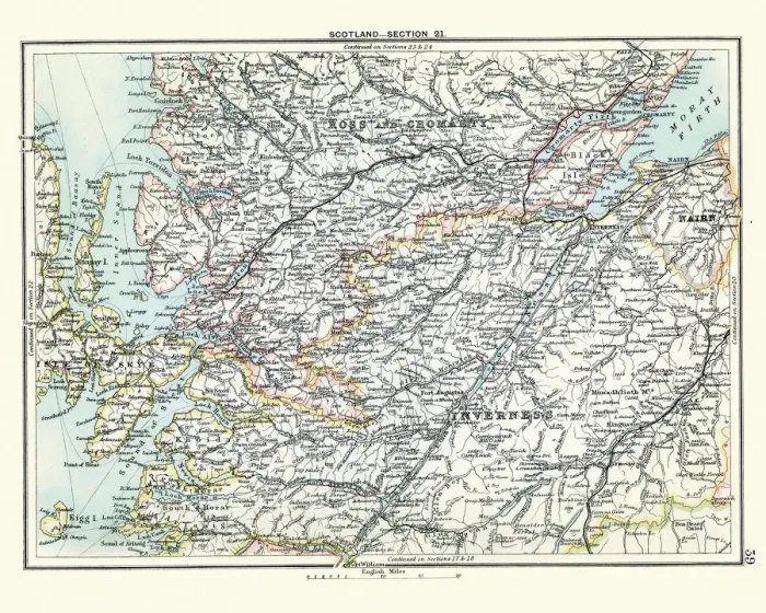 Framed Print : Antique map, Scotland, Inverness, Ross and Cromarty 19th Century Framed Print : Antique map, Scotland, Inverness, Ross and Cromarty 19th Century