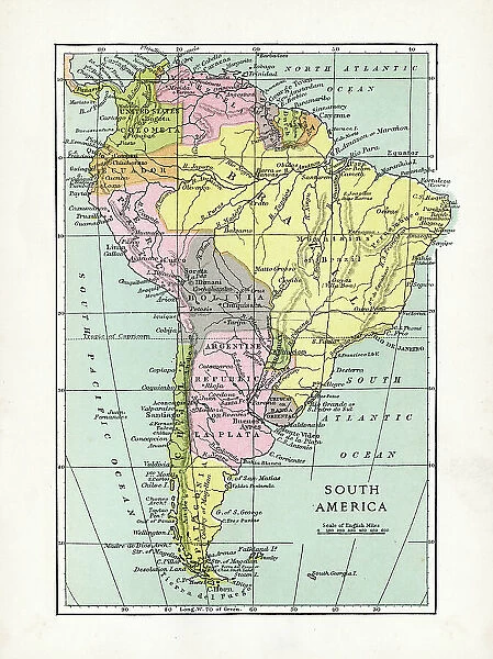 Antique Map of South America