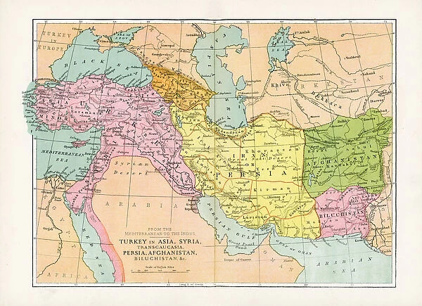 Antique Map of Turkey in Asia