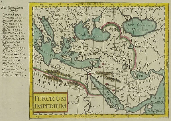 Antique map of the Turkish Empire