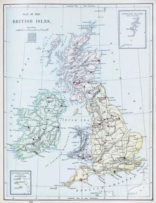 Framed Print : Antique map: UK and Ireland Framed Print : Antique map: UK and Ireland