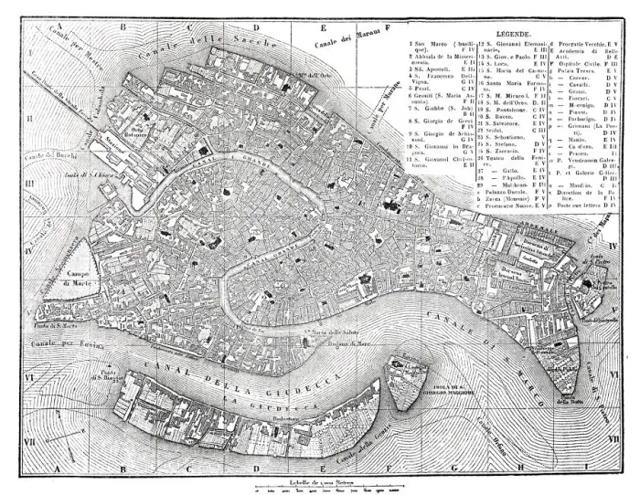 Framed Print : Antique map of Venice Italy 1862 Framed Print : Antique map of Venice Italy 1862