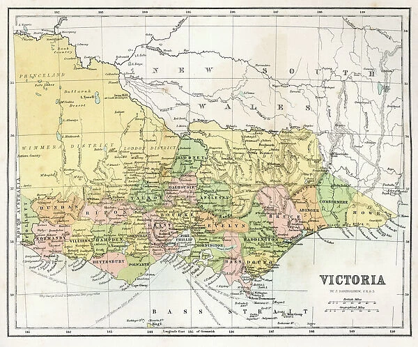 Antique Map of Victoria, Australia