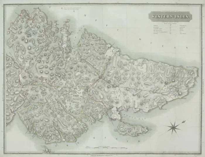 Framed Print : Antique map of the Western Isles off Scotland Framed Print : Antique map of the Western Isles off Scotland