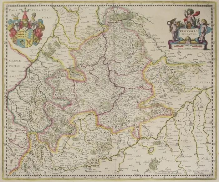 Framed Print : Antique map of Wirtenberg in Germany Framed Print : Antique map of Wirtenberg in Germany