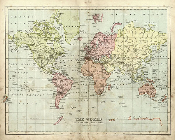 Prints of Antique map of the world, 1873