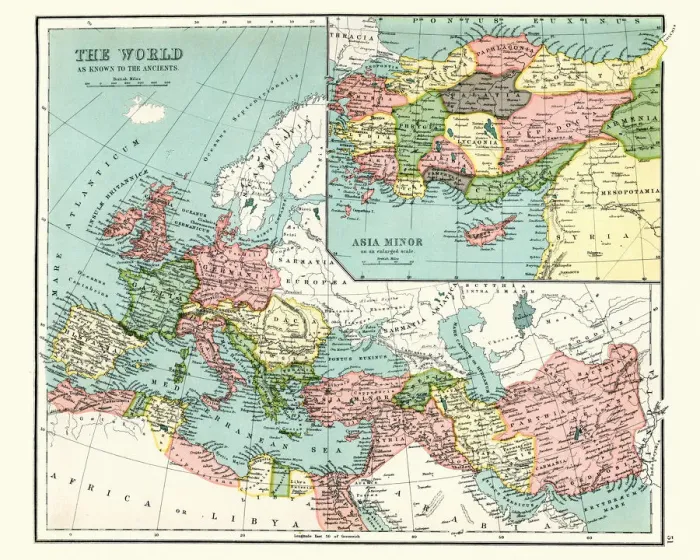 Framed Print : Antique map, World as known to the Ancients Framed Print : Antique map, World as known to the Ancients