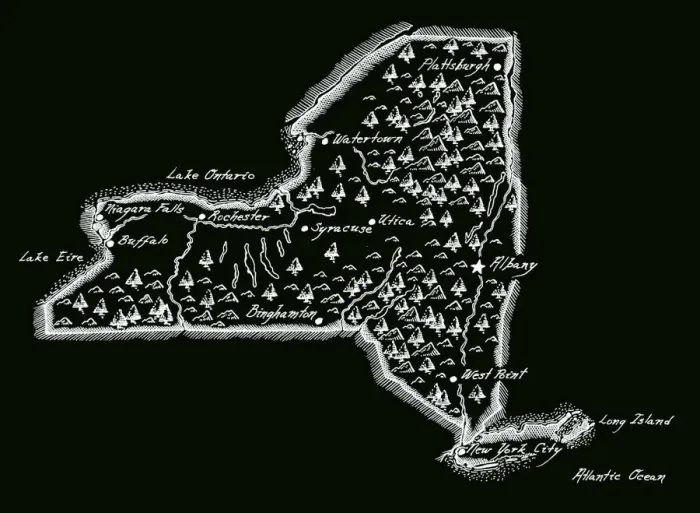 Framed Print : Antique New York State