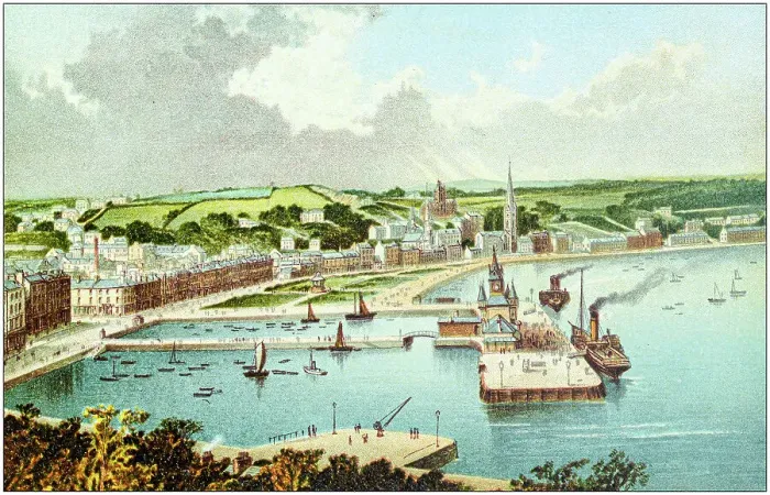 Framed Print : Antique painting of Scotland cities, lakes and mountains: Rothesay Framed Print : Antique painting of Scotland cities, lakes and mountains: Rothesay