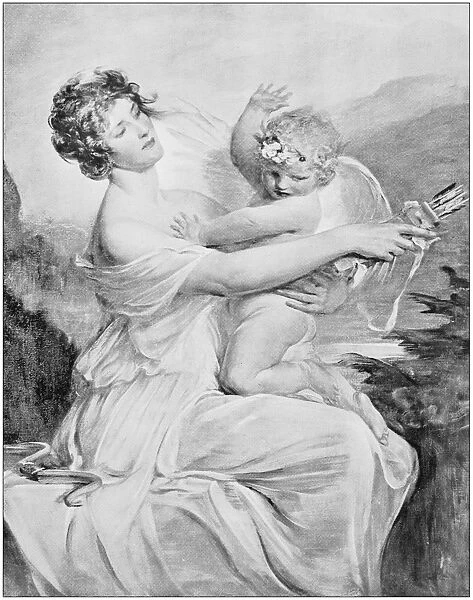 Antique photo of paintings: Captive Cupid