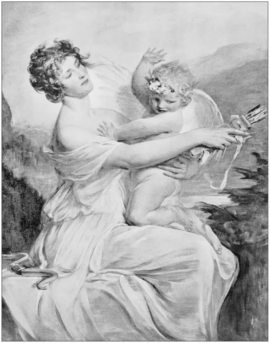 Framed Print : Antique photo of paintings: Captive Cupid Framed Print : Antique photo of paintings: Captive Cupid