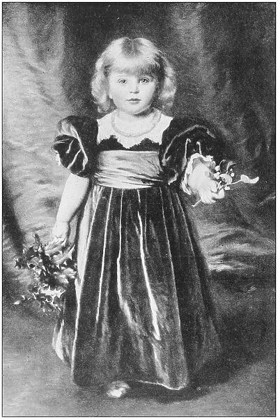 Antique photo of paintings: Girl