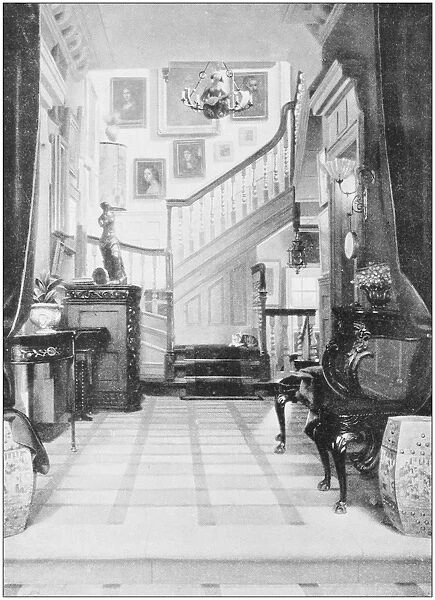 Antique photo of paintings: Hall