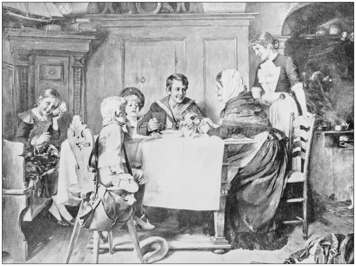 Framed Print : Antique photo of paintings: Home from the first voyage Framed Print : Antique photo of paintings: Home from the first voyage