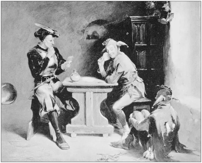 Framed Print : Antique photo of paintings: Playing cards with jokers Framed Print : Antique photo of paintings: Playing cards with jokers